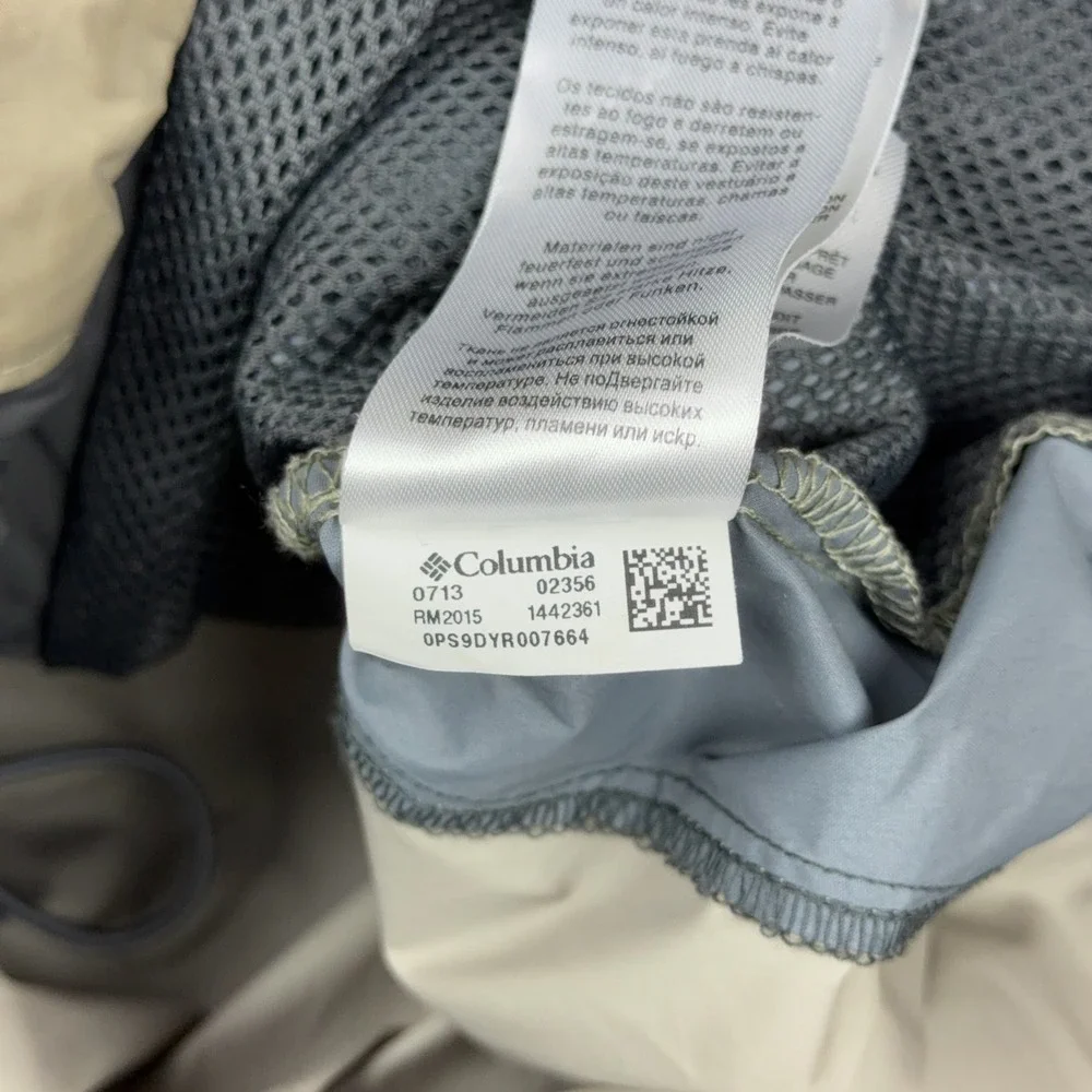 Columbia Jacket Men XL Tan Gray Omni Shield Windbreaker Hiking Rain Coat Outdoor